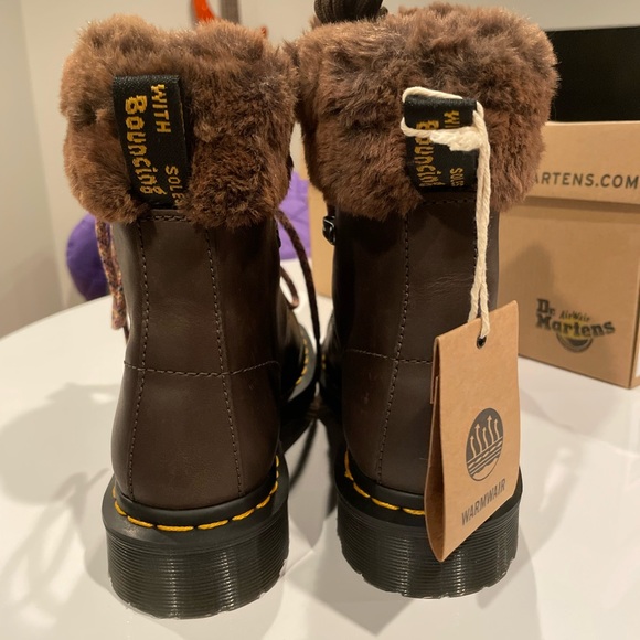 1460 Serena Faux Fur Trim Brown Boot DR. MARTENS size 6 - Picture 6 of 12